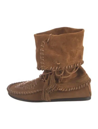 Pre-owned Isabel Marant Suede Slouch Boots In Brown