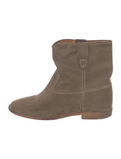 Pre-owned Isabel Marant Suede Slouch Boots In Green