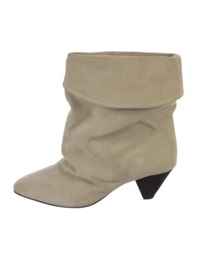 Pre-owned Isabel Marant Suede Slouch Boots In Neutral