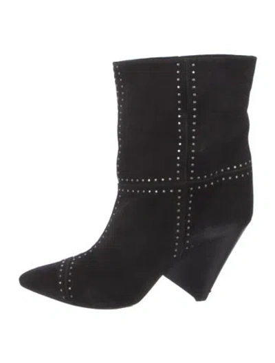 Pre-owned Isabel Marant Suede Studded Accents Boots In Black