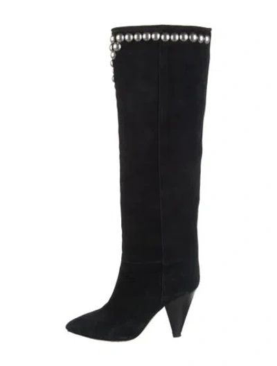 Pre-owned Isabel Marant Suede Studded Accents Boots In Blue