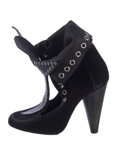 Pre-owned Isabel Marant Suede Studded Accents Lace-up Boots In Blue