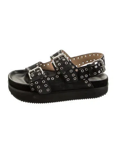Pre-owned Isabel Marant Suede Studded Accents Sandals In Blue