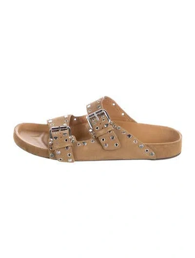 Pre-owned Isabel Marant Suede Studded Accents Sandals In Neutral