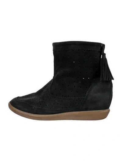 Pre-owned Isabel Marant Suede Tassel Accents Boots In Black