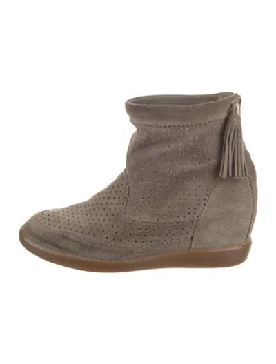 Pre-owned Isabel Marant Suede Tassel Accents Boots In Gray