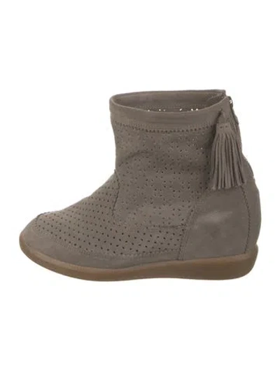 Pre-owned Isabel Marant Suede Tassel Accents Wedge Sneakers In Neutral