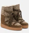 Isabel Marant Suede-trimmed Snow Boots In Green