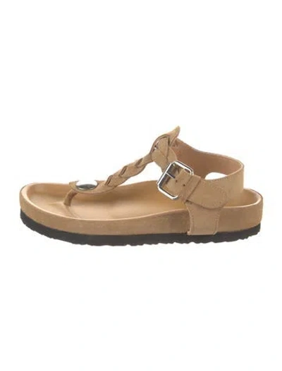Pre-owned Isabel Marant Suede T-strap Sandals In Brown