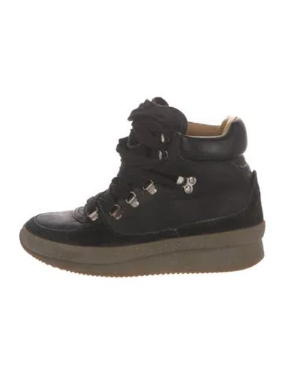 Pre-owned Isabel Marant Suede Wedge Sneakers In Black