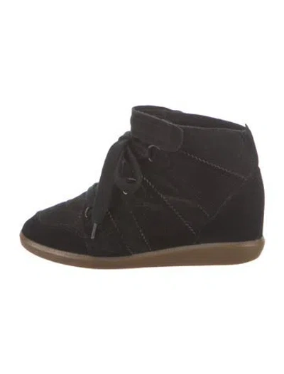 Pre-owned Isabel Marant Suede Wedge Sneakers In Black