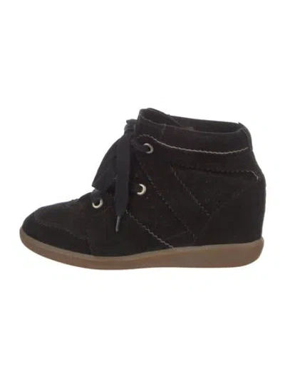 Pre-owned Isabel Marant Suede Wedge Sneakers In Black