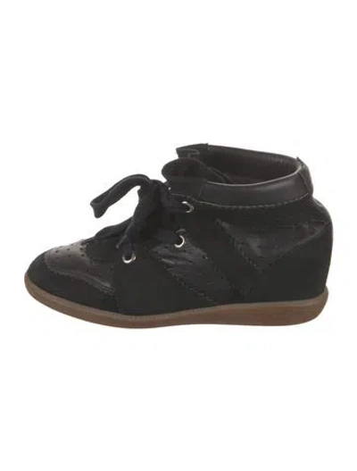 Pre-owned Isabel Marant Suede Wedge Sneakers In Black
