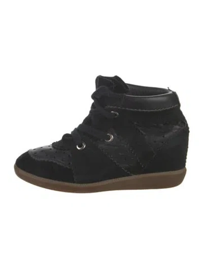 Pre-owned Isabel Marant Suede Wedge Sneakers In Black