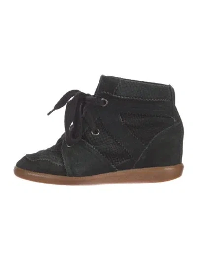 Pre-owned Isabel Marant Suede Wedge Sneakers In Black