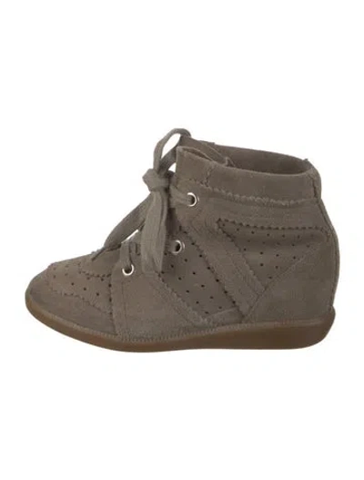 Pre-owned Isabel Marant Suede Wedge Sneakers In Brown