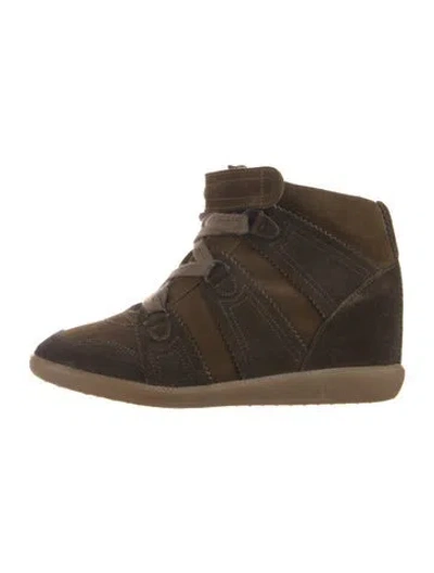 Pre-owned Isabel Marant Suede Wedge Sneakers In Green