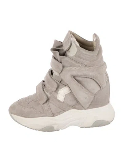 Pre-owned Isabel Marant Suede Wedge Sneakers In Grey/neutrals