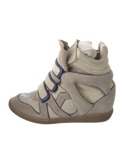 Pre-owned Isabel Marant Suede Wedge Sneakers In Neutrals
