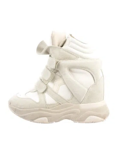 Pre-owned Isabel Marant Suede Wedge Sneakers In Neutrals/white