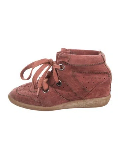 Pre-owned Isabel Marant Suede Wedge Sneakers In Red