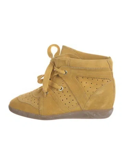 Pre-owned Isabel Marant Suede Wedge Sneakers In Yellow