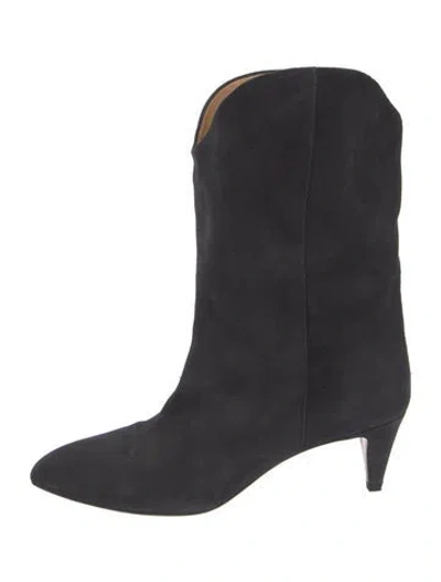 Pre-owned Isabel Marant Suede Western Boots In Black