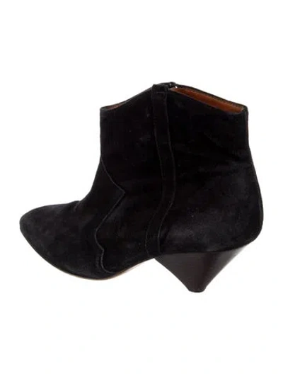 Pre-owned Isabel Marant Suede Western Boots In Black