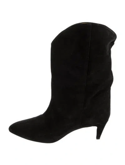 Pre-owned Isabel Marant Suede Western Boots In Black