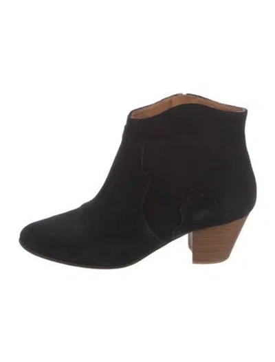 Pre-owned Isabel Marant Suede Western Boots In Black