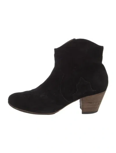 Pre-owned Isabel Marant Suede Western Boots In Black