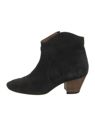 Pre-owned Isabel Marant Suede Western Boots In Black