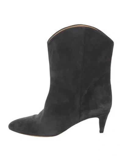 Pre-owned Isabel Marant Suede Western Boots In Black