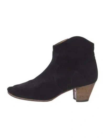 Pre-owned Isabel Marant Suede Western Boots In Black