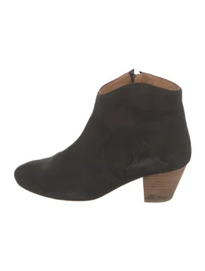 Pre-owned Isabel Marant Suede Western Boots In Black