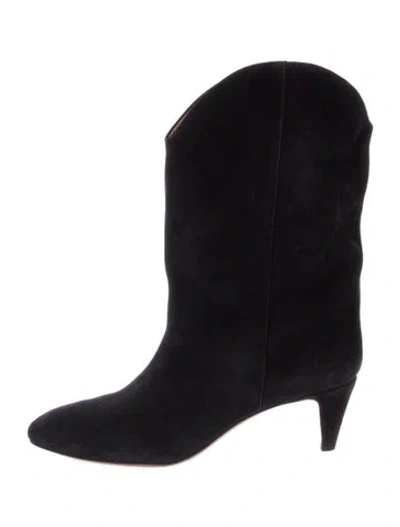 Pre-owned Isabel Marant Suede Western Boots In Black