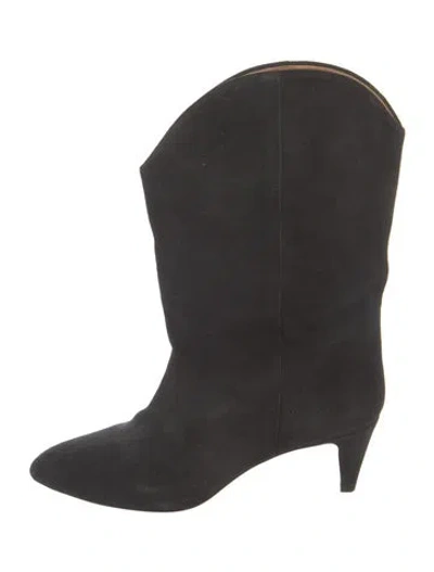 Pre-owned Isabel Marant Suede Western Boots In Black