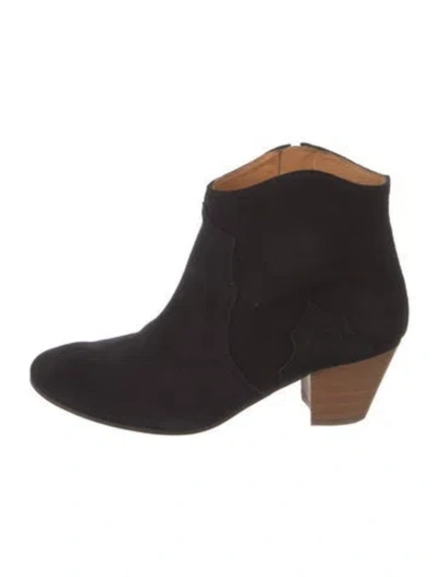 Pre-owned Isabel Marant Suede Western Boots In Black