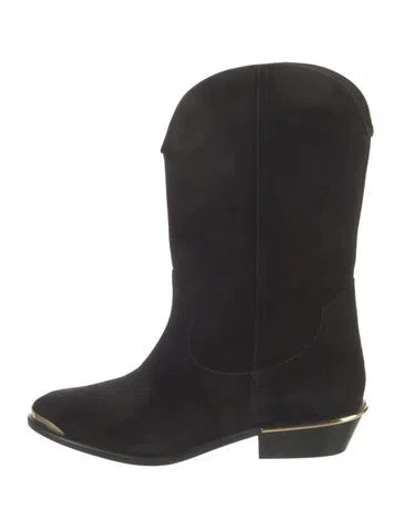 Pre-owned Isabel Marant Suede Western Boots In Black