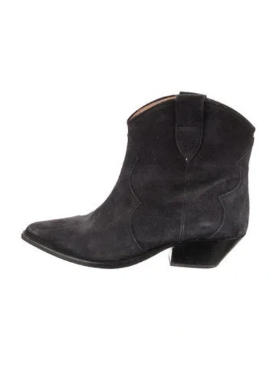 Pre-owned Isabel Marant Suede Western Boots In Black