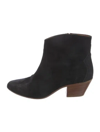 Pre-owned Isabel Marant Suede Western Boots In Black