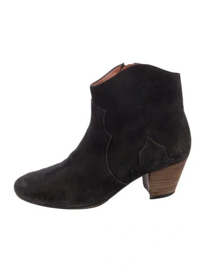 Pre-owned Isabel Marant Suede Western Boots In Black