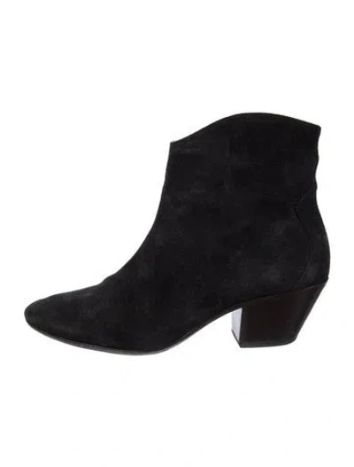 Pre-owned Isabel Marant Suede Western Boots In Black