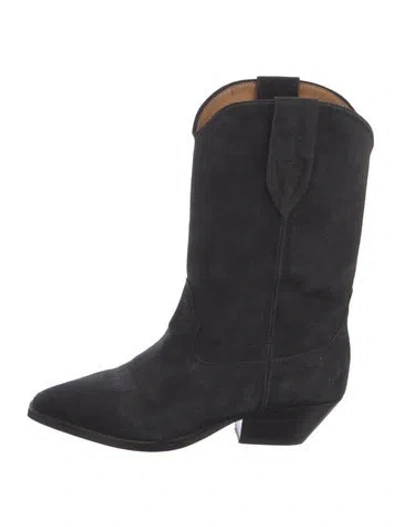 Pre-owned Isabel Marant Suede Western Boots In Black