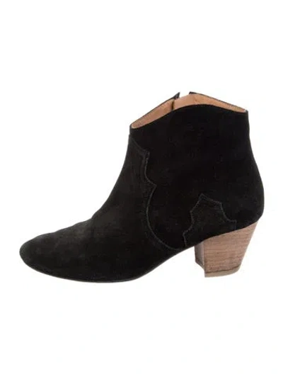 Pre-owned Isabel Marant Suede Western Boots In Black