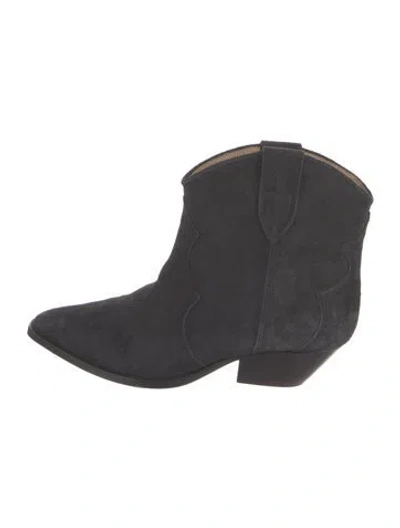 Pre-owned Isabel Marant Suede Western Boots In Black