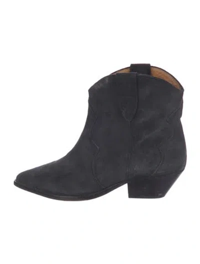 Pre-owned Isabel Marant Suede Western Boots In Black