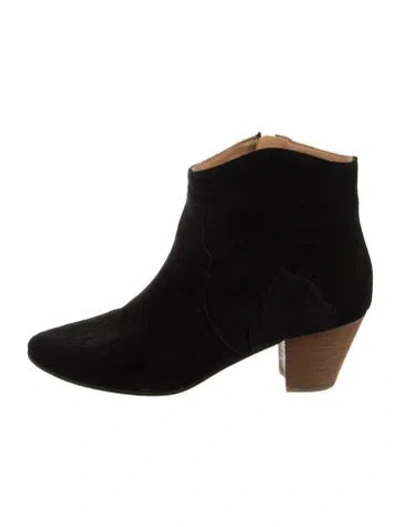 Pre-owned Isabel Marant Suede Western Boots In Black