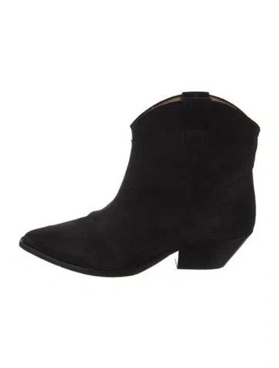 Pre-owned Isabel Marant Suede Western Boots In Black