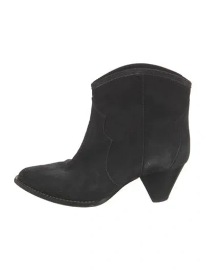 Pre-owned Isabel Marant Suede Western Boots In Black